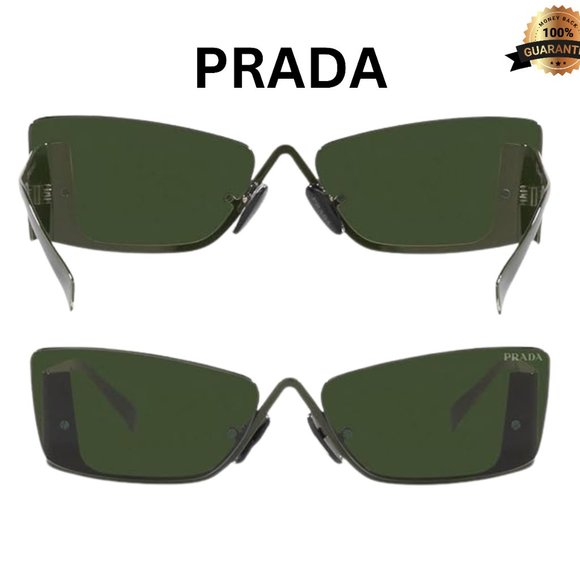 New Wome's Prada PR 59ZS Sunglasses Military Dark Green Butterfly - Picture 2 of 7